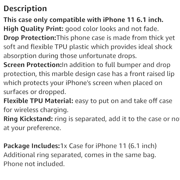 iPhone 11 BEAUTY & THE BEAST MARBLED CASE & RING KICKSTAND! NEVER USED! - Picture 10 of 15